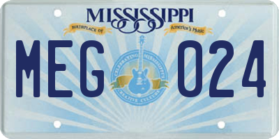 MS license plate MEG024