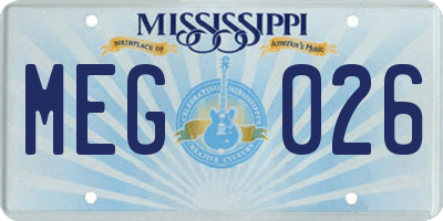 MS license plate MEG026