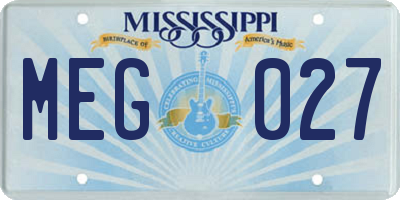 MS license plate MEG027
