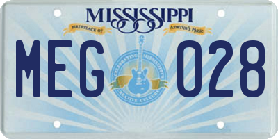 MS license plate MEG028