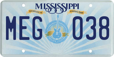 MS license plate MEG038