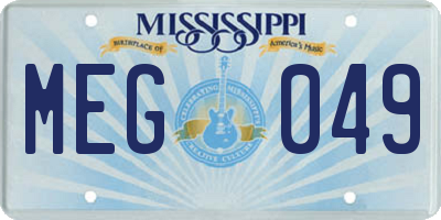 MS license plate MEG049