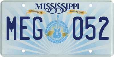 MS license plate MEG052
