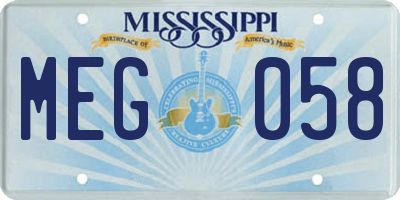MS license plate MEG058