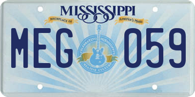MS license plate MEG059