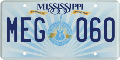 MS license plate MEG060