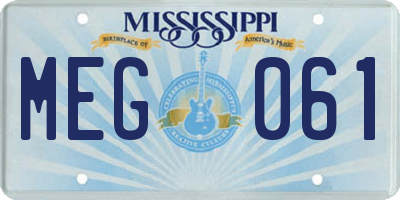 MS license plate MEG061