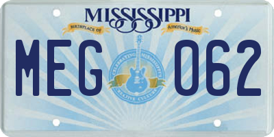 MS license plate MEG062