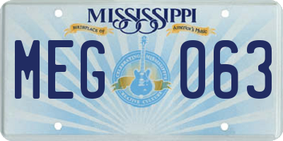 MS license plate MEG063
