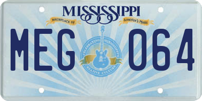 MS license plate MEG064