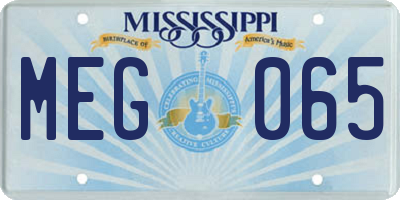 MS license plate MEG065