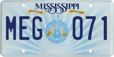 MS license plate MEG071
