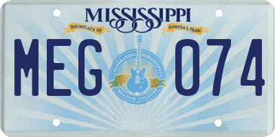 MS license plate MEG074