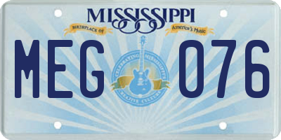 MS license plate MEG076