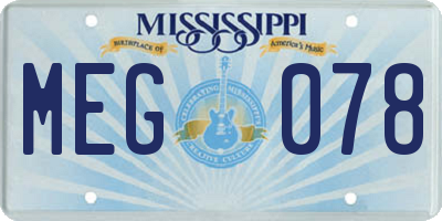 MS license plate MEG078