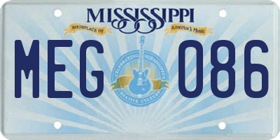 MS license plate MEG086