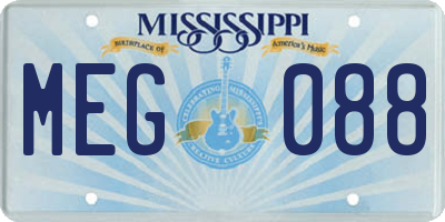 MS license plate MEG088