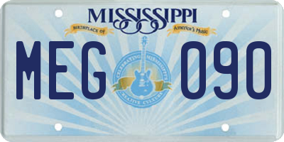 MS license plate MEG090