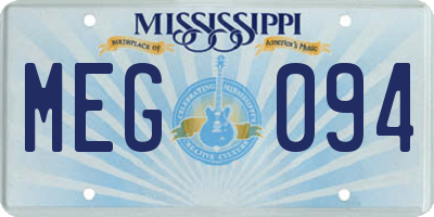 MS license plate MEG094