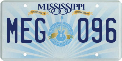 MS license plate MEG096