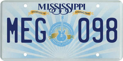 MS license plate MEG098