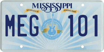 MS license plate MEG101