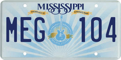 MS license plate MEG104