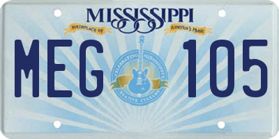 MS license plate MEG105