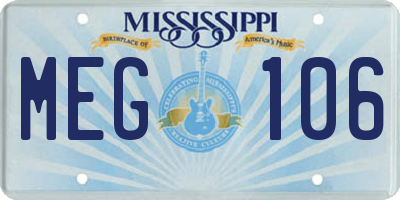 MS license plate MEG106
