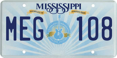MS license plate MEG108
