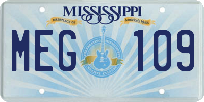 MS license plate MEG109
