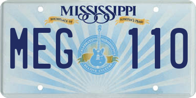 MS license plate MEG110