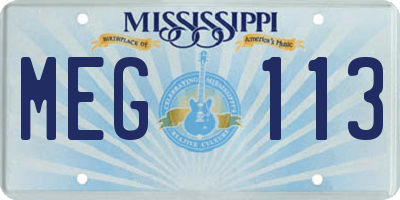 MS license plate MEG113