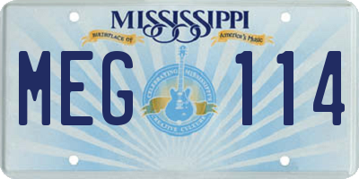 MS license plate MEG114