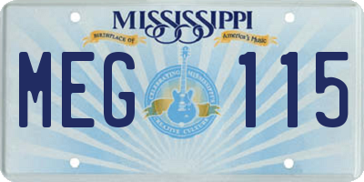MS license plate MEG115