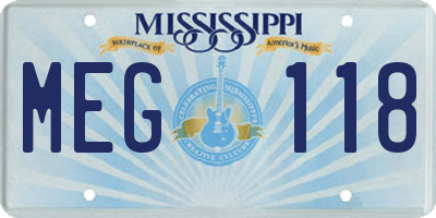 MS license plate MEG118
