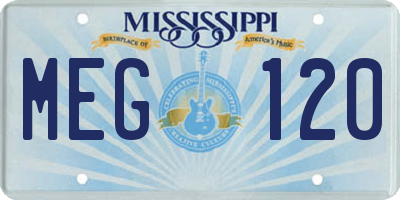 MS license plate MEG120
