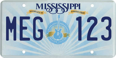 MS license plate MEG123