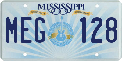 MS license plate MEG128