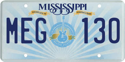 MS license plate MEG130