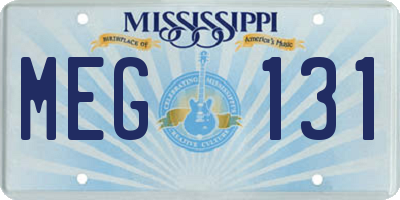 MS license plate MEG131