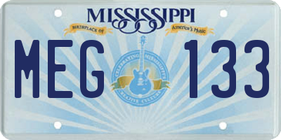MS license plate MEG133