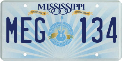 MS license plate MEG134