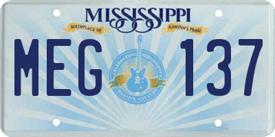 MS license plate MEG137