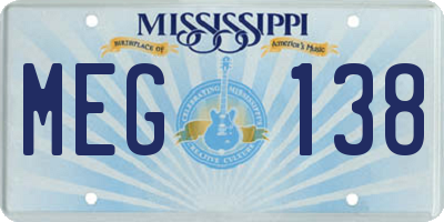 MS license plate MEG138