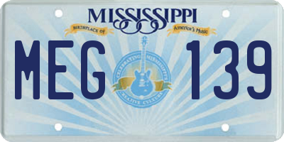 MS license plate MEG139
