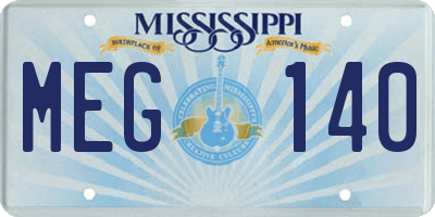 MS license plate MEG140