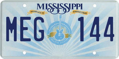 MS license plate MEG144