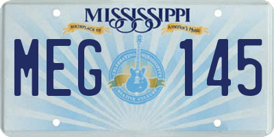 MS license plate MEG145