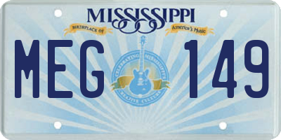 MS license plate MEG149